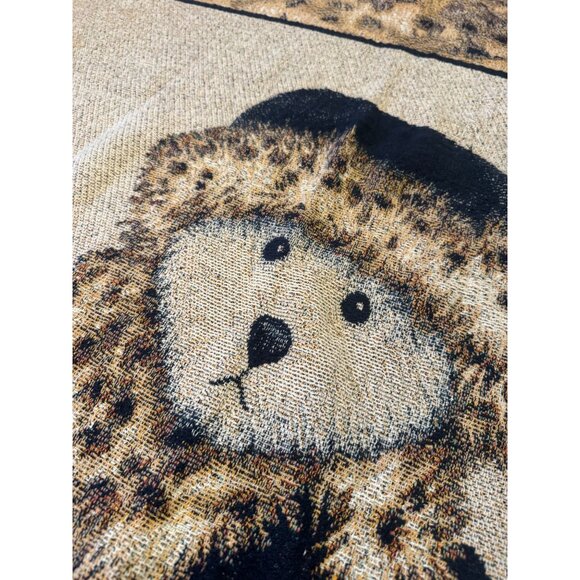 Vintage Boyds Bears & Friends Tapestry Throw Blanket – Leopard Trim – Adorable B - Picture 2 of 16